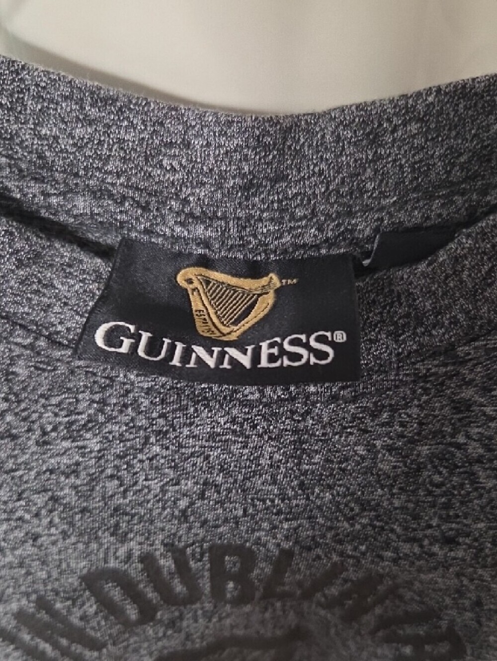 Guinness Men's Dark Heather Gray Logo Short Sleeve Tee[1074] Small Sz - Picture 3 of 4